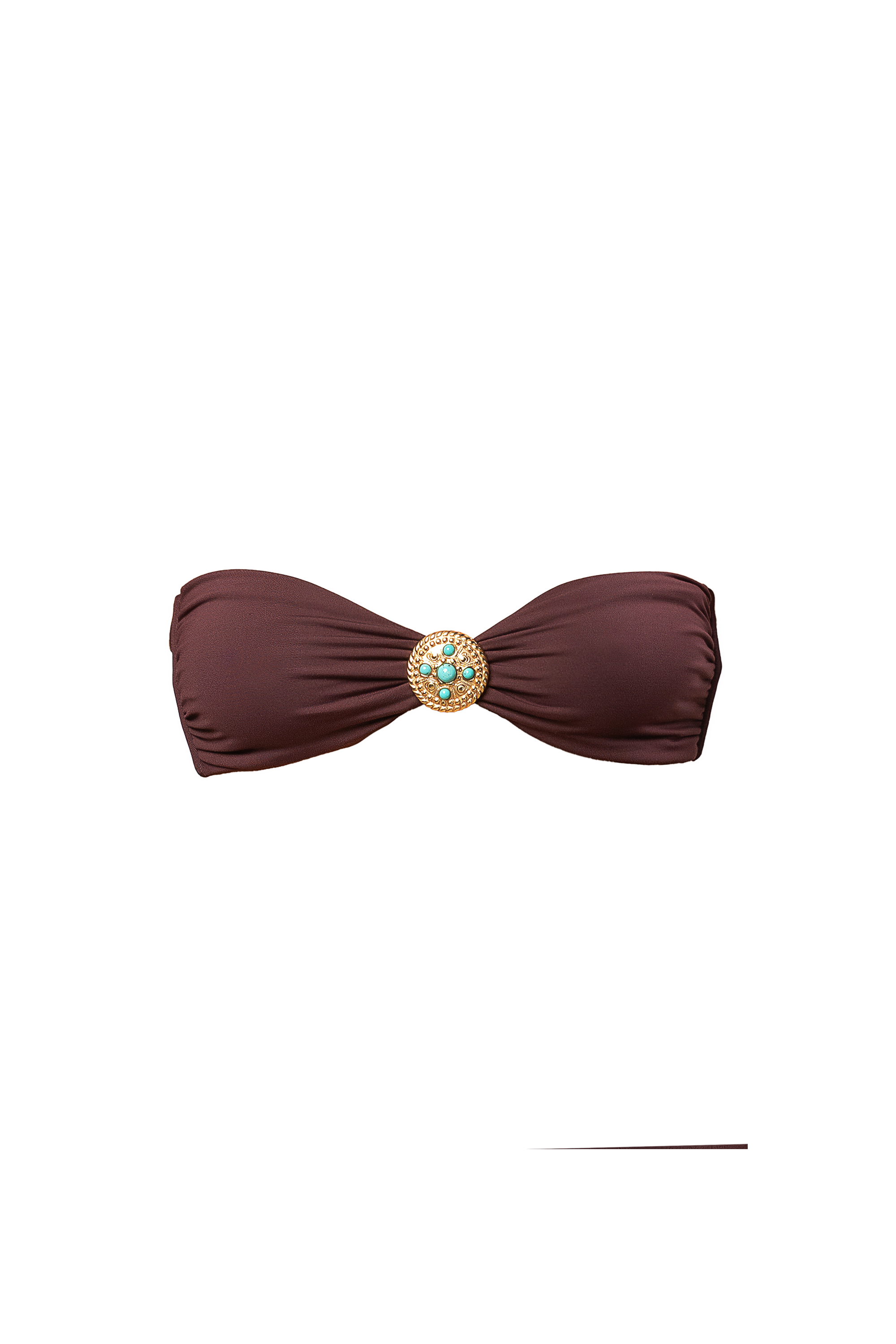 MILOS BIKINI TOP BROOCH - Cacao