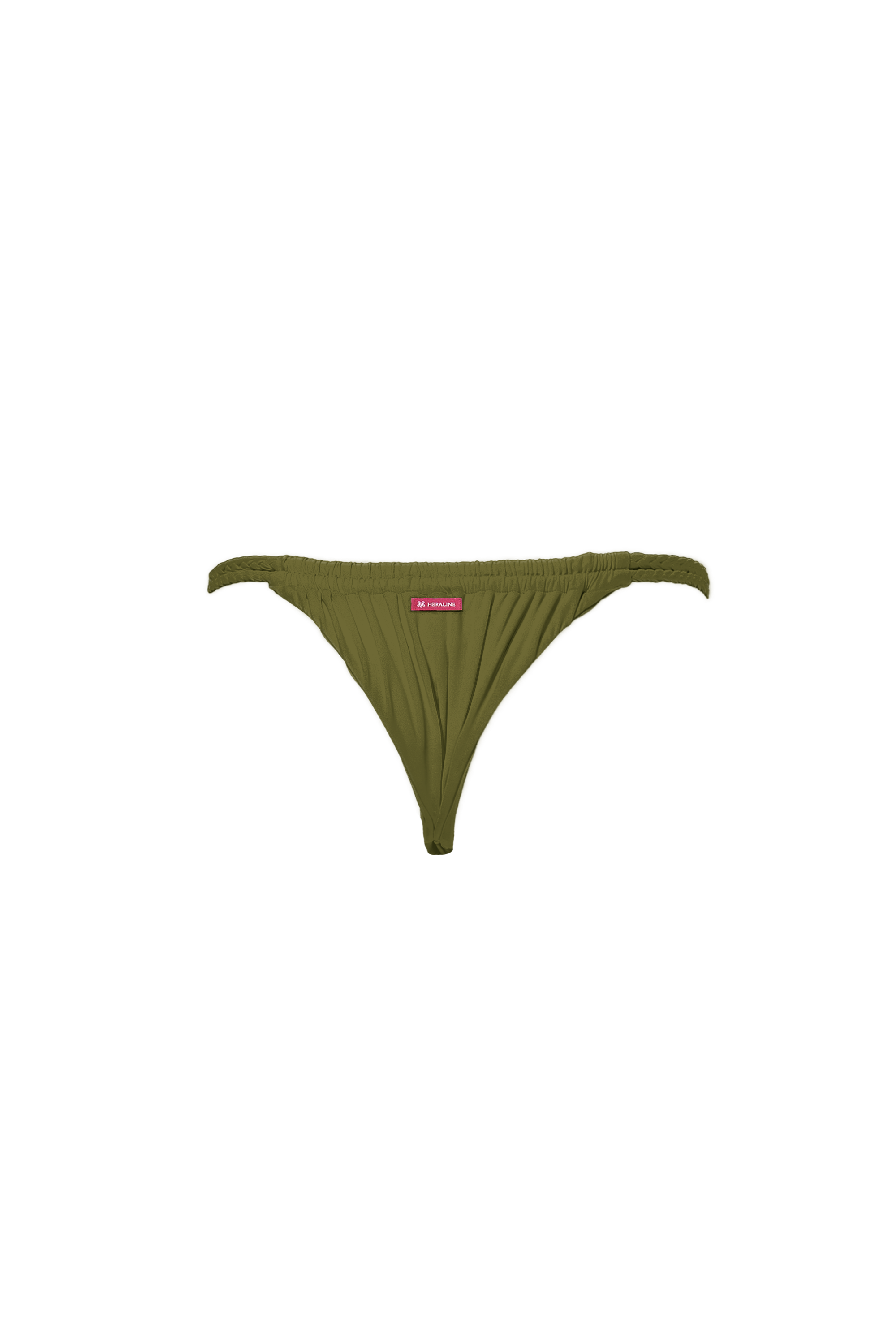 PANAREA BIKINI BOTTOM INTRECCIATO - Verde oliva
