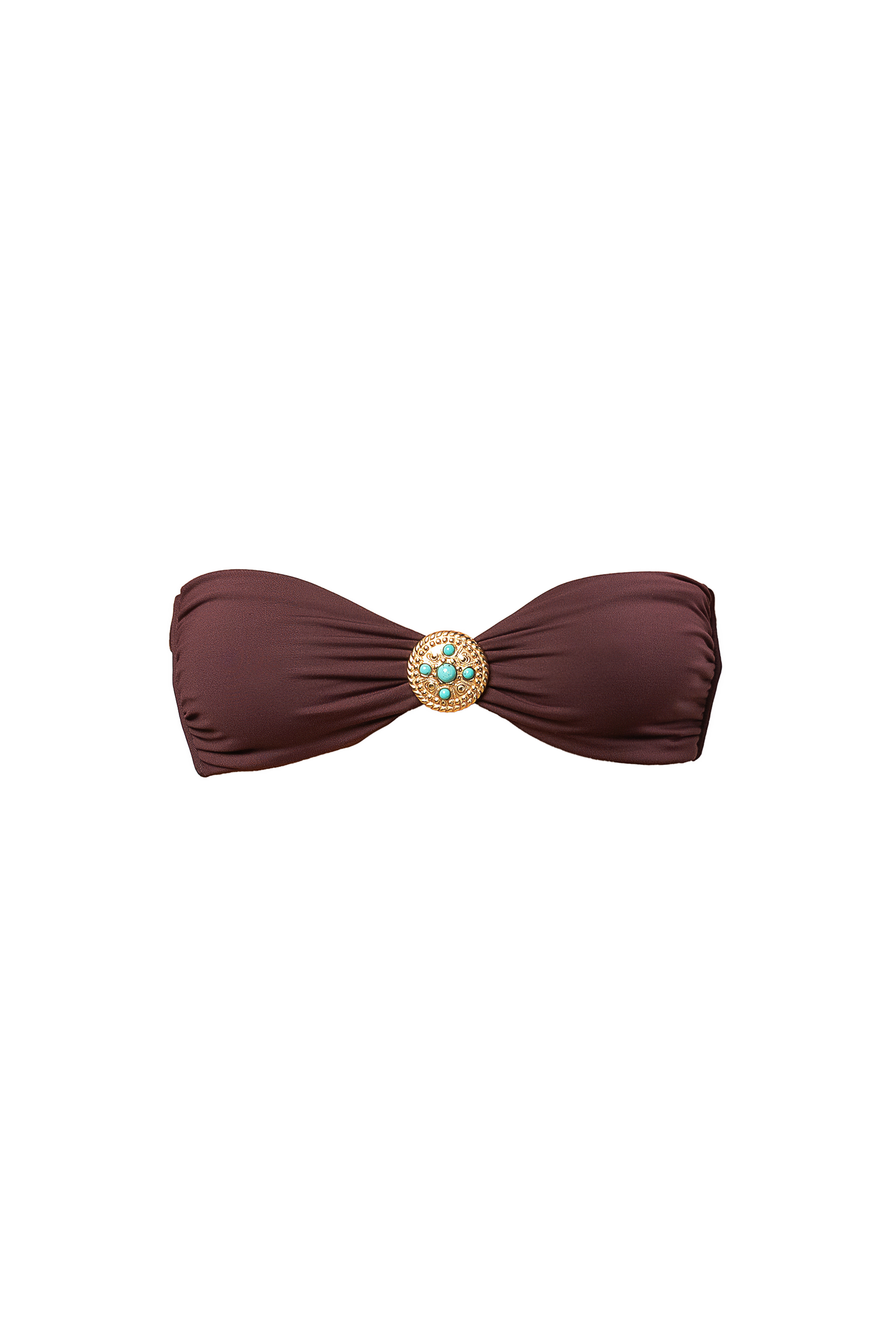 MILOS BIKINI TOP BROOCH - Cacao
