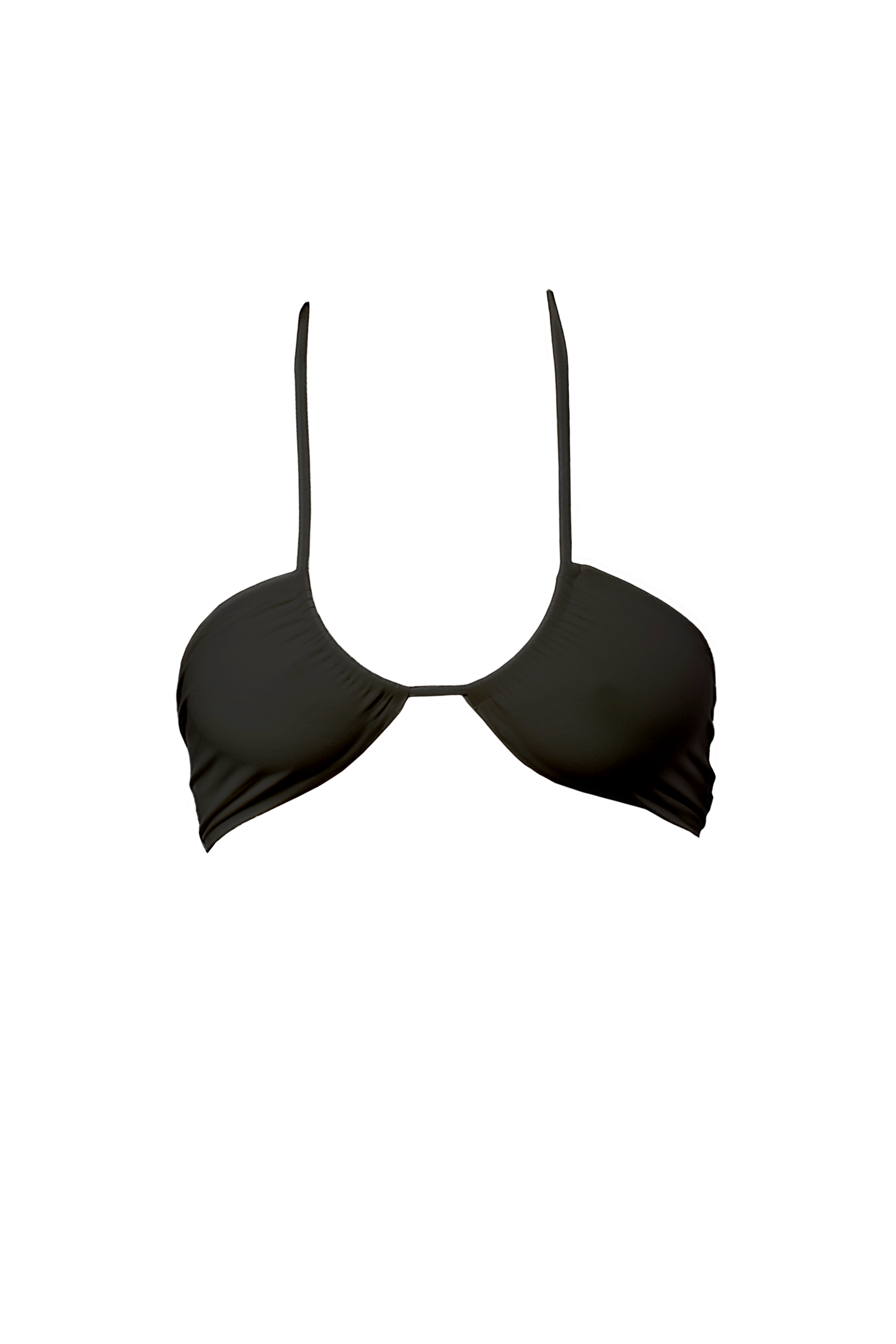 SALINA BIKINI TOP FASCIA ARRICCIATO - Nero ossidiana