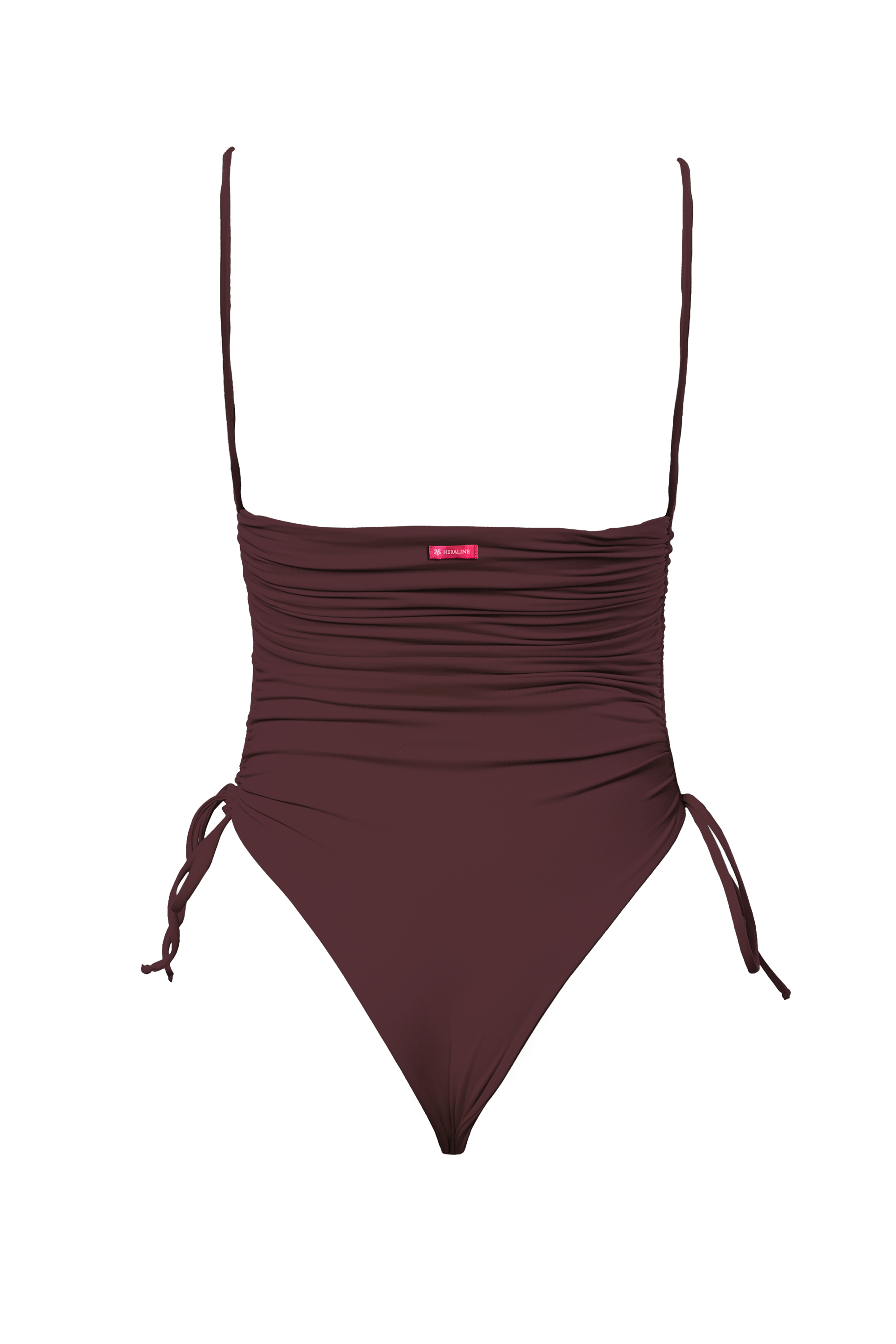 VULCANO SWIMSUIT RUCHÉ - Cacao